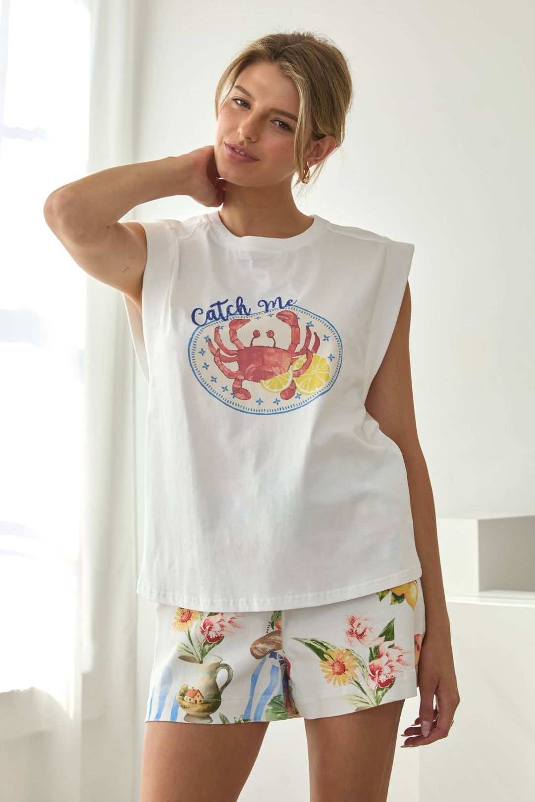 Catch Me in Capri Graphic Sleeveless Tee
