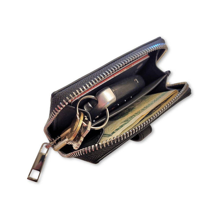 Clip &amp; Go Brushed Vegan Leather Phone Lanyard - Rfid Pouch