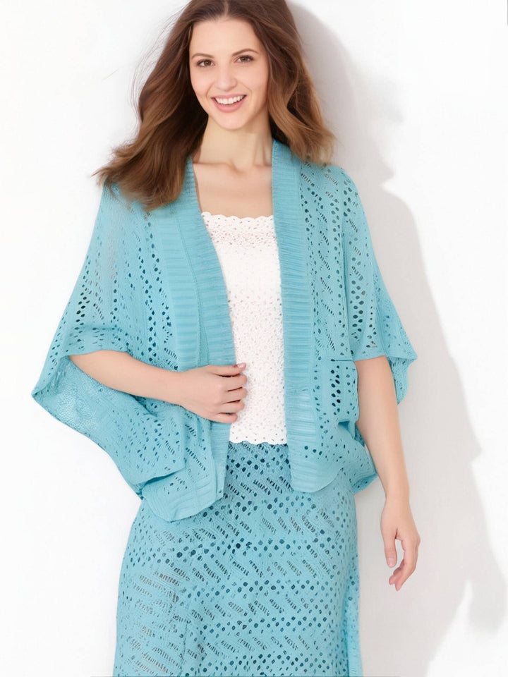 Two-Way Hollow Out Open-Front Sweater/Scarf