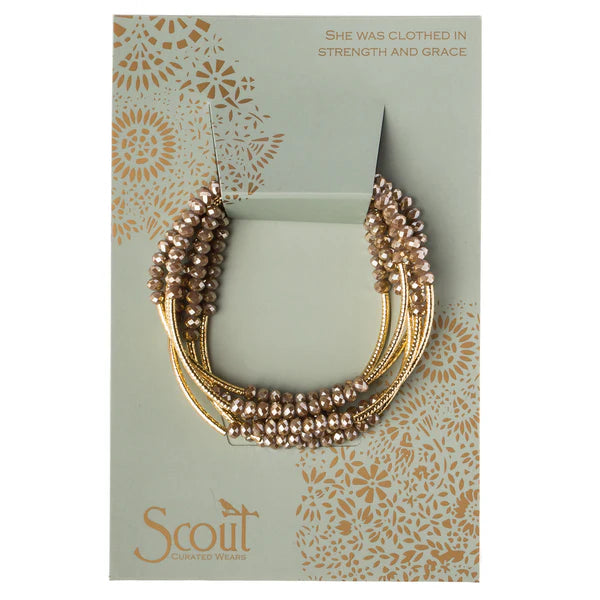 Stone Scout Wrap Necklace/Bracelet : Oyster/Gold
