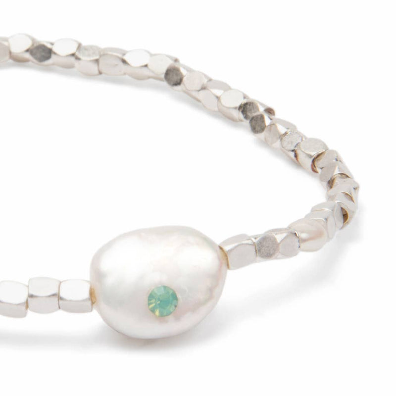 Pearl Affirmation Bracelet - Courage/Silver