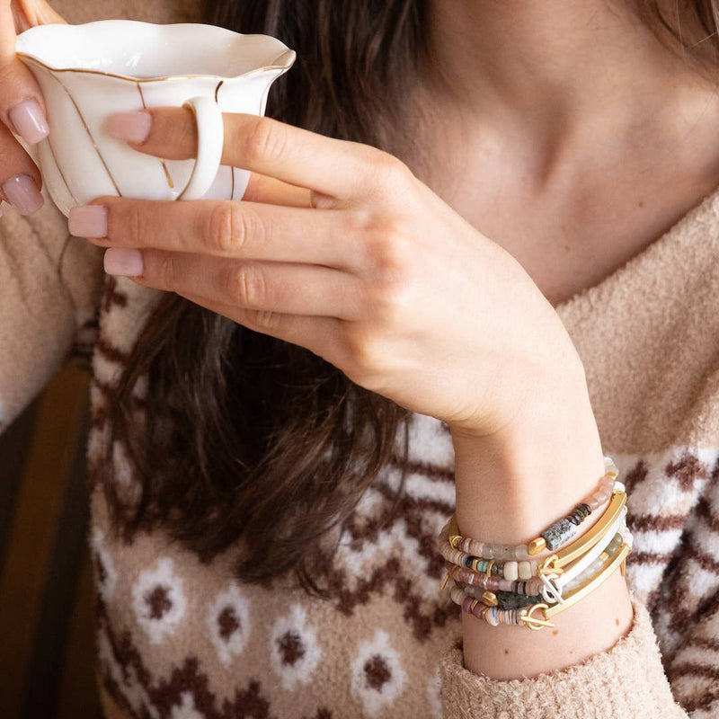 Hidden Message Bracelet - Brave/African Turquoise/Gold