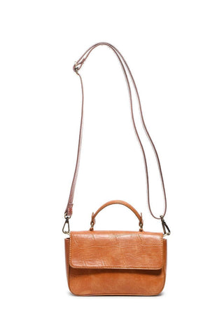 Wilma Faux Croc Mini Flap Top Handle Crossbody