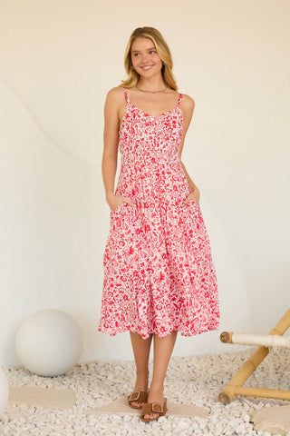 Bougainvillea Midi Dress