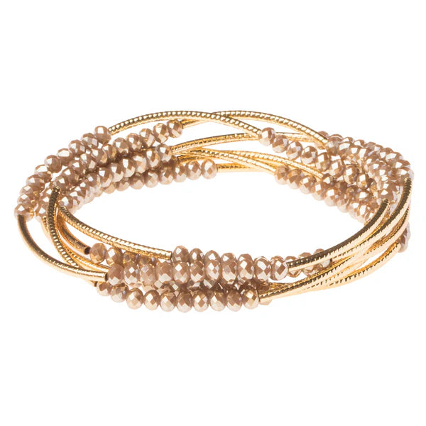 Stone Scout Wrap Necklace/Bracelet : Oyster/Gold