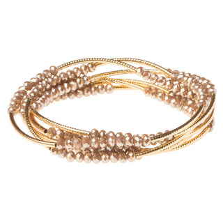 Stone Scout Wrap Necklace/Bracelet : Oyster/Gold