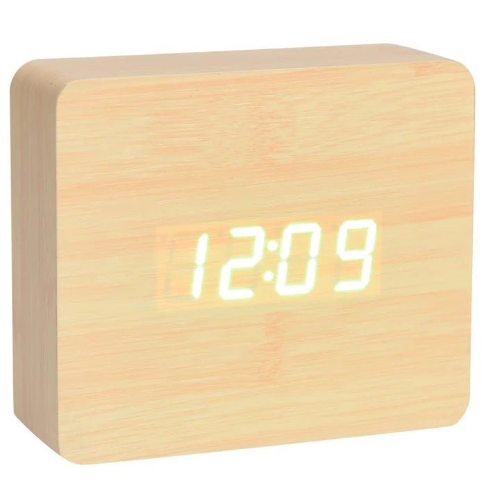 Square Wood Digital Clock