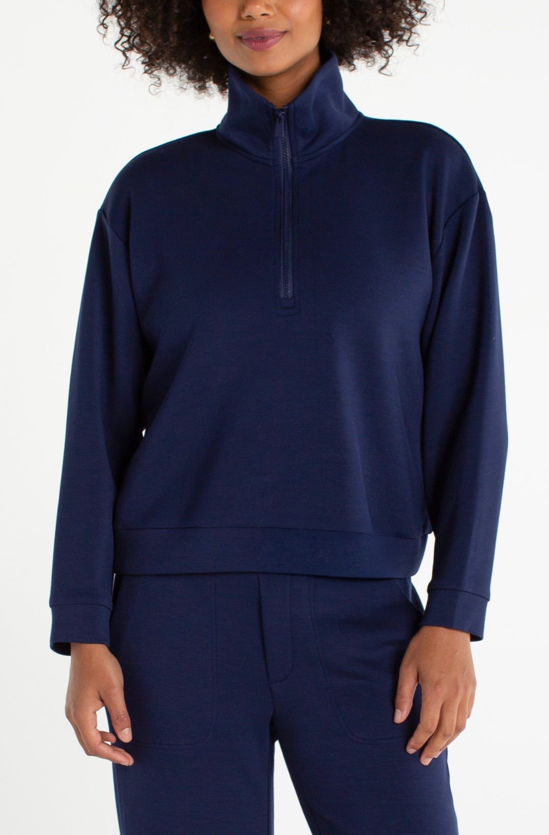 Liverpool Half Zip Popover with Collar - Deep Midnight - Cloud 9
