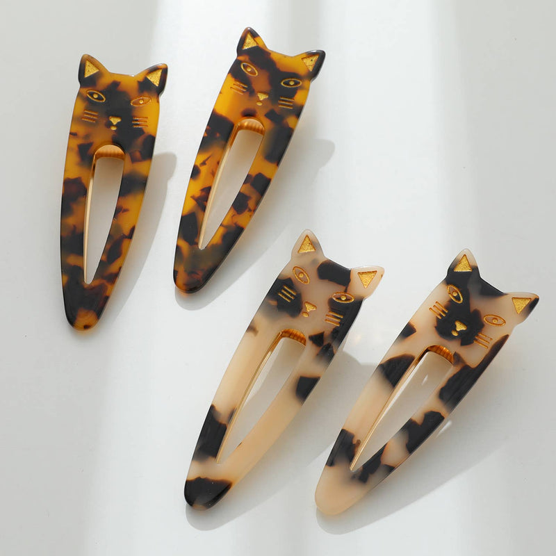 Elodie | Pointed Cat Face Barrette Hair Clip (Set of 2)
