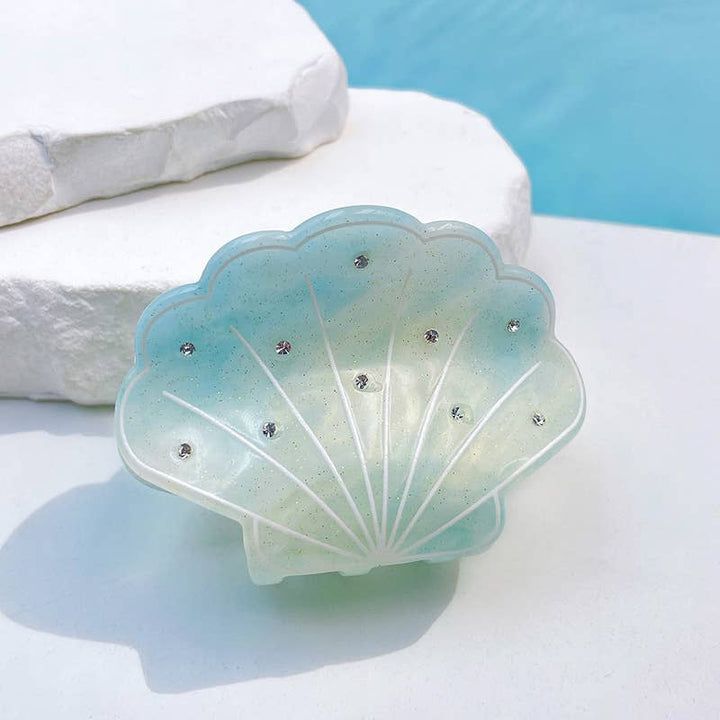 Sparkly Shell-Shaped Hair Claw, Beach Claw Clip