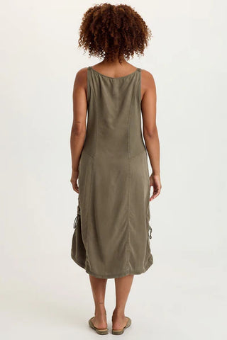 XCVI Edsel Twill Snap-Up Dress English Moss