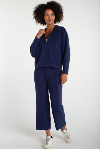 Liverpool Half Zip Popover with Collar - Deep Midnight - Cloud 9