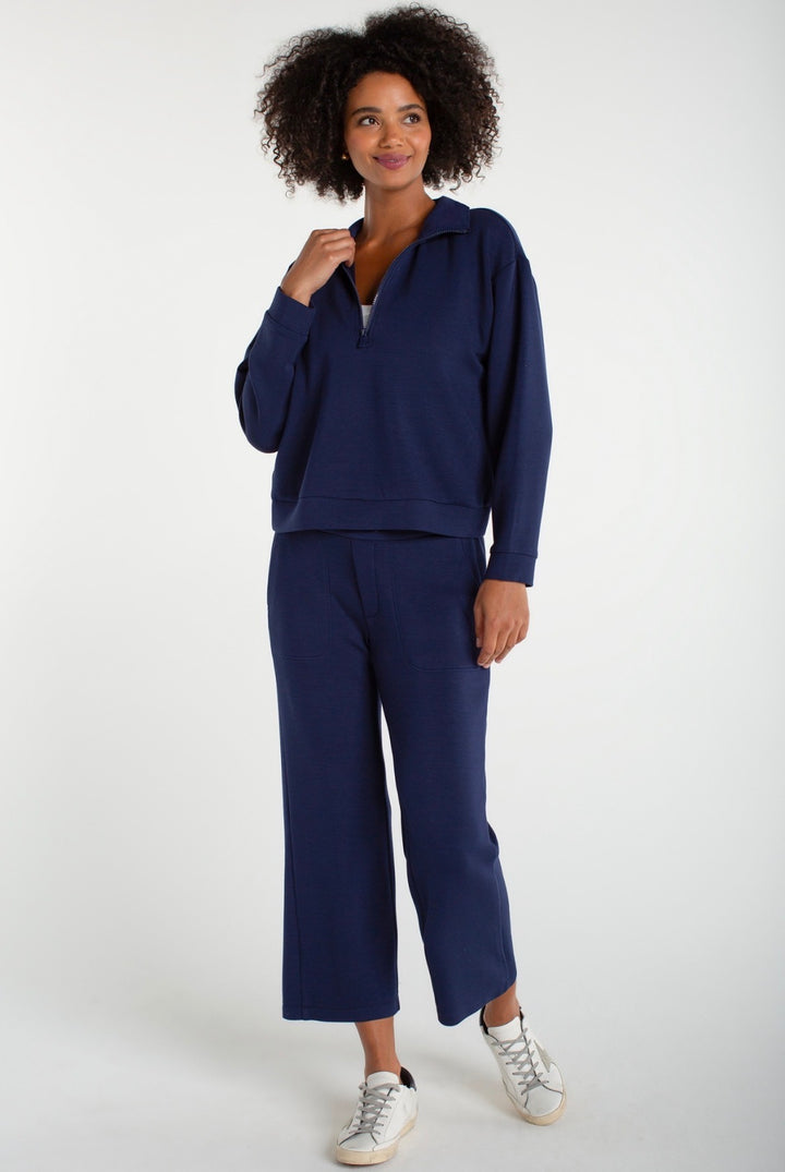 Liverpool Half Zip Popover with Collar - Deep Midnight - Cloud 9