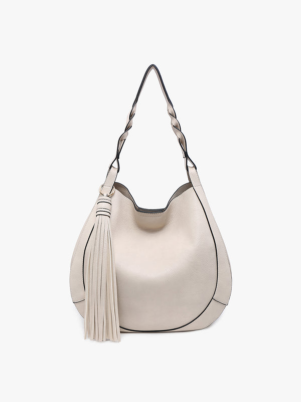 Eloise Large Tassel Hobo with Braided Handle - Assorted Colors