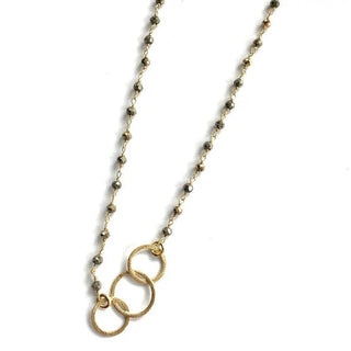 Erin Gray 3 Hoops on Pyrite Necklace
