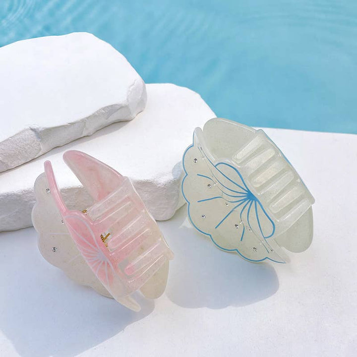 Sparkly Shell-Shaped Hair Claw, Beach Claw Clip