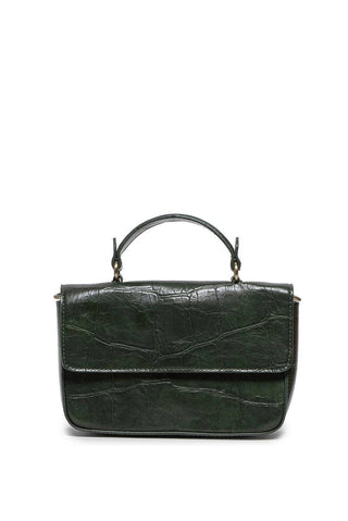 Wilma Faux Croc Mini Flap Top Handle Crossbody