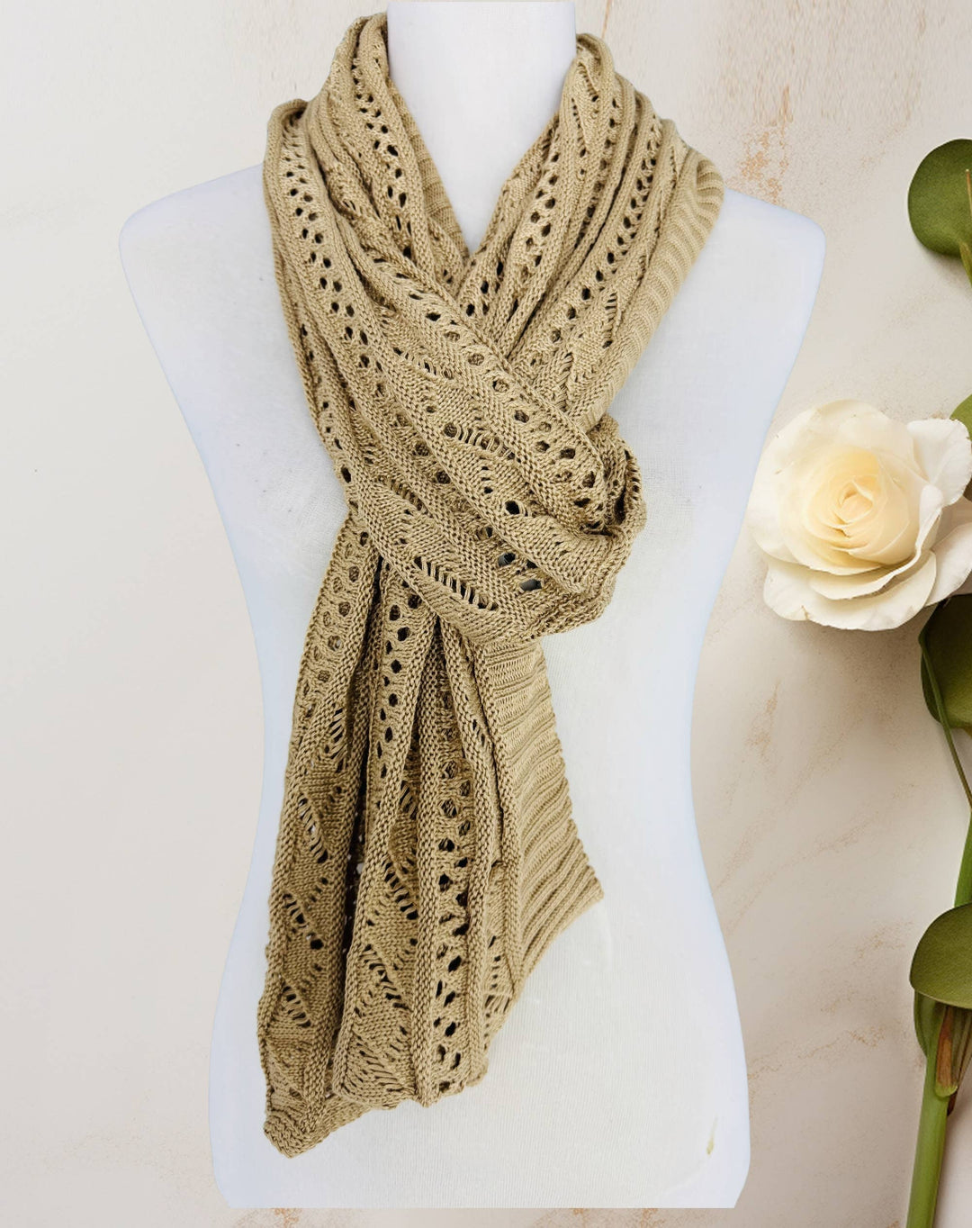 Two-Way Hollow Out Open-Front Sweater/Scarf