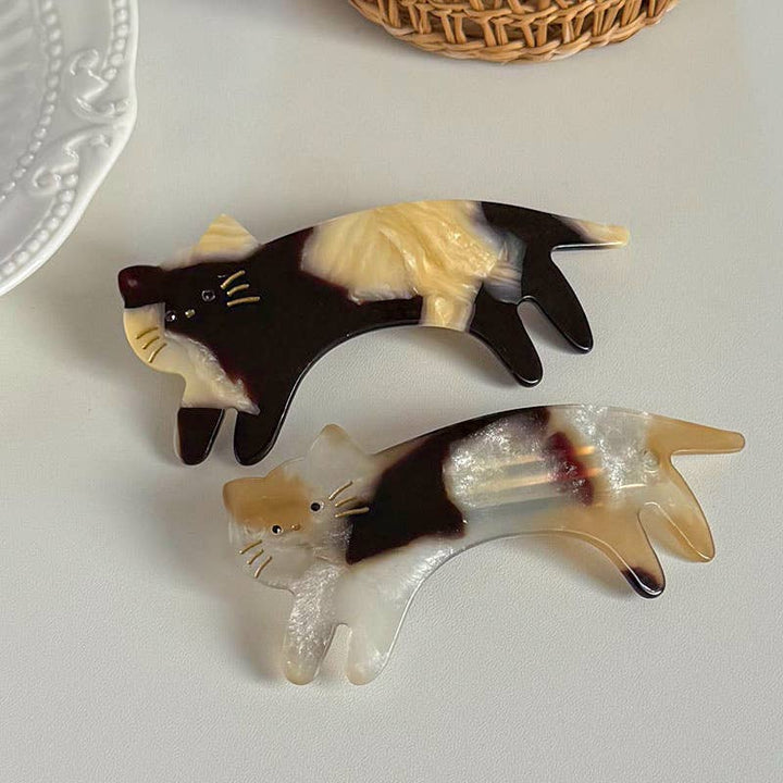 Playful Cat Hair Clips, Animal - Inspired Acetate Hair Claw
