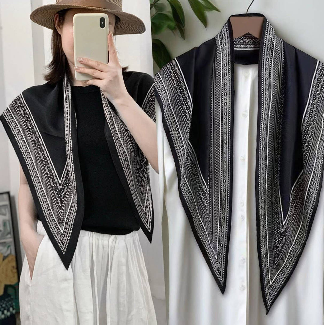 Printed Triangle Scarf – Bandana Style Wrap / Shawl