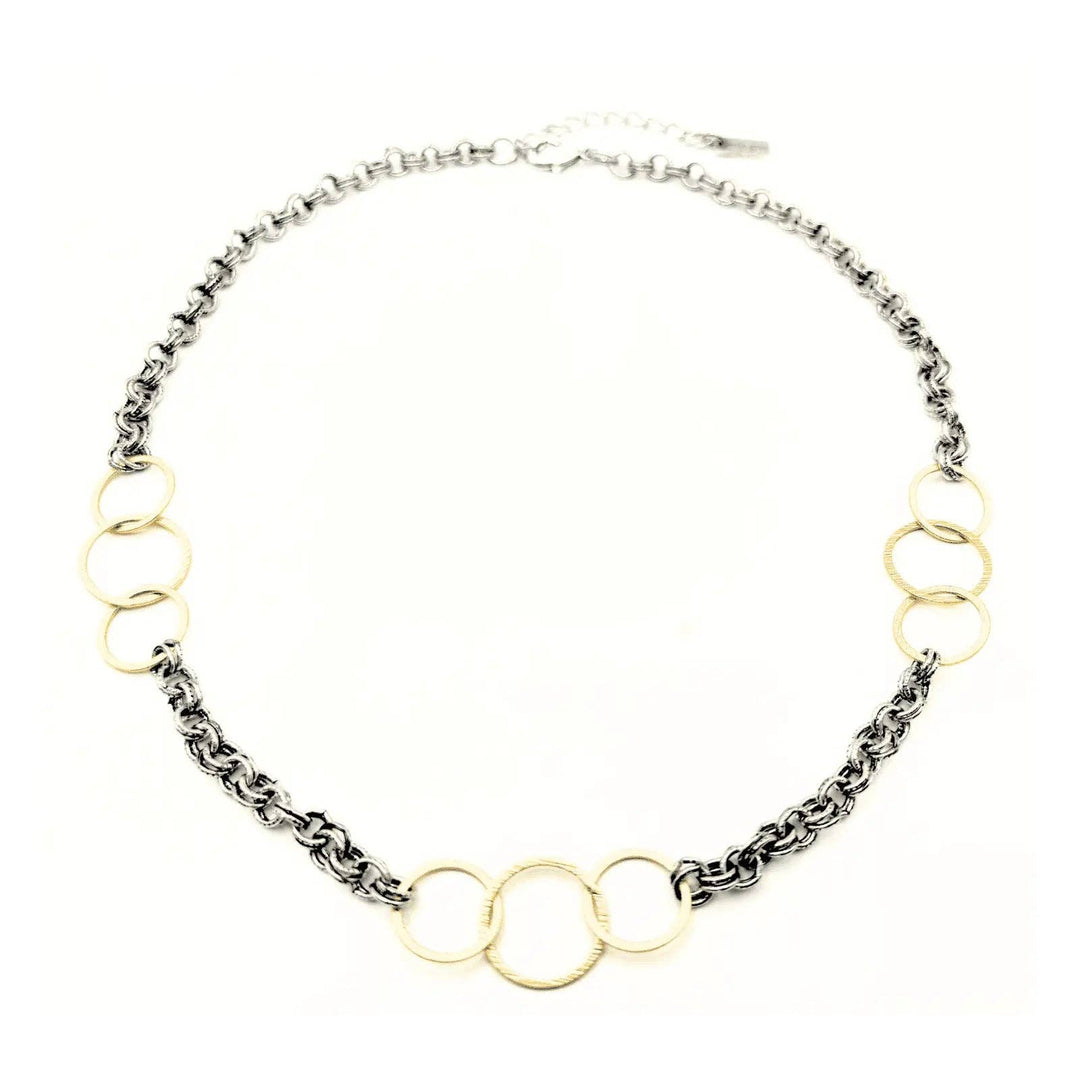 Erin Gray Allure Gold Trinity Statement Necklace in Mixed Metal