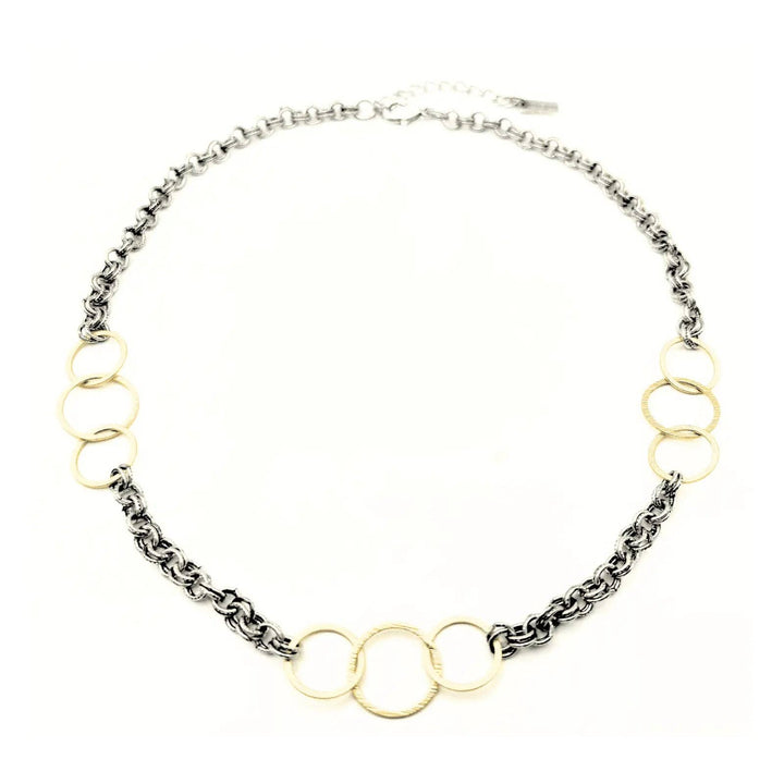 Erin Gray Allure Gold Trinity Statement Necklace in Mixed Metal