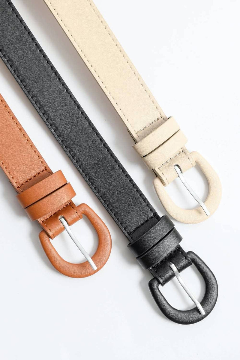 Classic Vegan Leather Belt - Stylish Round Buckle 🥋