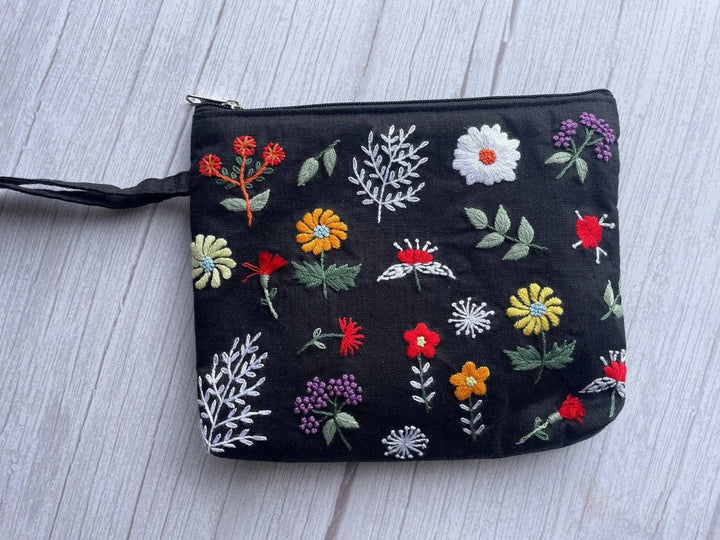 Flower Embroidered Cosmetics Bag, Collection Madeline✅