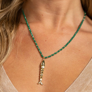 Splendid Iris Rising Tide Fish Pendant Necklace