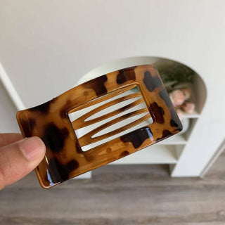 Elegant Rectangle Tortoiseshell & Solid Color Hair Clips