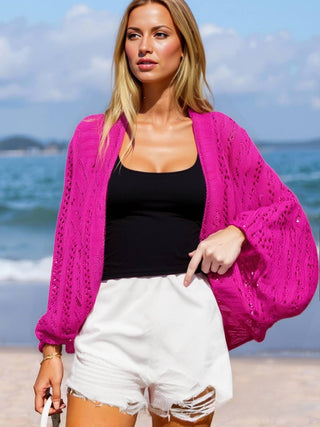 Two-Way Hollow Out Open-Front Sweater/Scarf