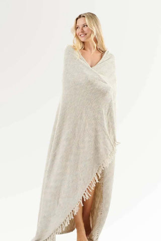 Faceplant Dreams Bamboo Plush Throw Blanket - Heathered Fog