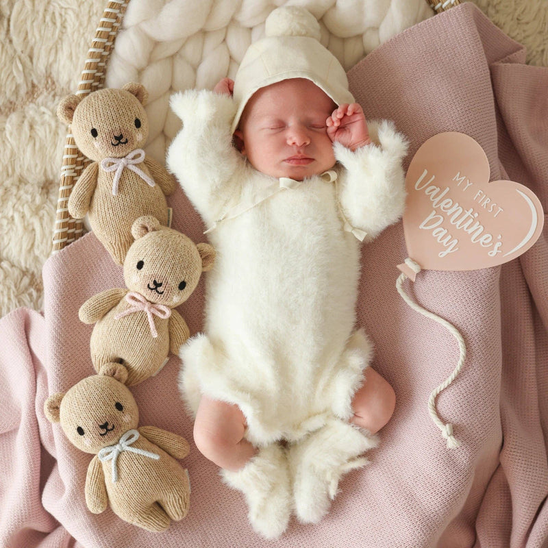 Cuddle+Kind Baby honey bear (lavender bow)