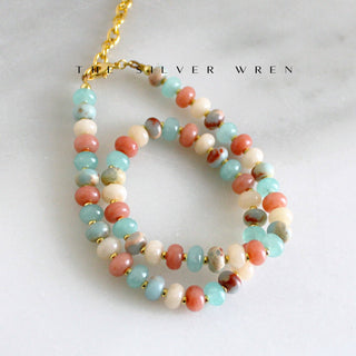 Desert Morning Stone Candy Necklace, Pastel Layering