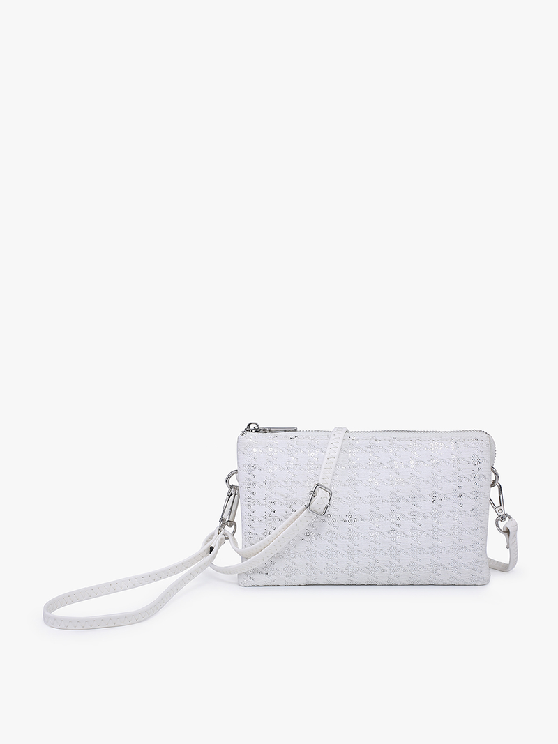 M013HDST Riley Houndstooth 3 Compartment Crossbody/Wristlet