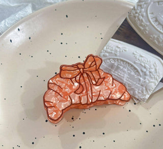 Simulation Coffee & Croissant Hair Claw Clips