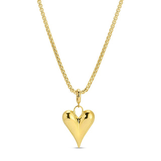 Splendid Iris Long Or Doubled Up Elongated Bubble Heart Necklace