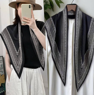 Printed Triangle Scarf – Bandana Style Wrap / Shawl
