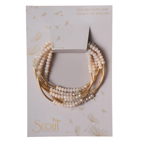 Stone Scout Wrap Necklace/Bracelet : ivory combo/gold