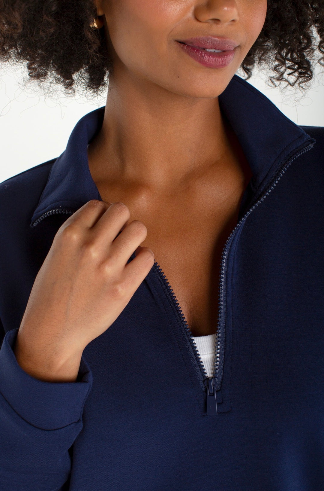 Liverpool Half Zip Popover with Collar - Deep Midnight - Cloud 9