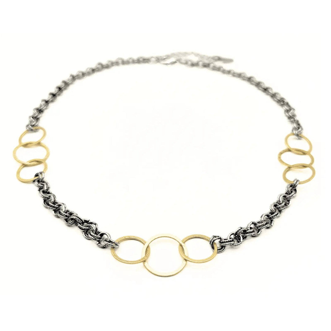 Erin Gray Allure Gold Trinity Statement Necklace in Mixed Metal