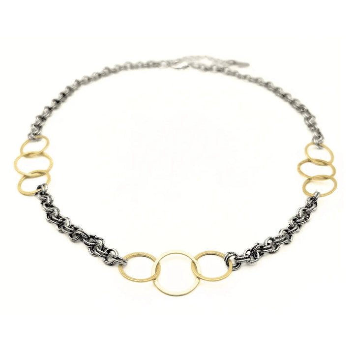 Erin Gray Allure Gold Trinity Statement Necklace in Mixed Metal
