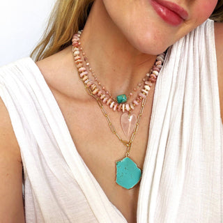 Hattie Pink Opal Beaded Necklace
