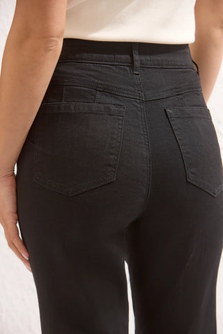 Tribal Sophia Curvy Micro Flare Jeans Black
