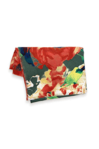 Multi Large Rose Blooms Scarf