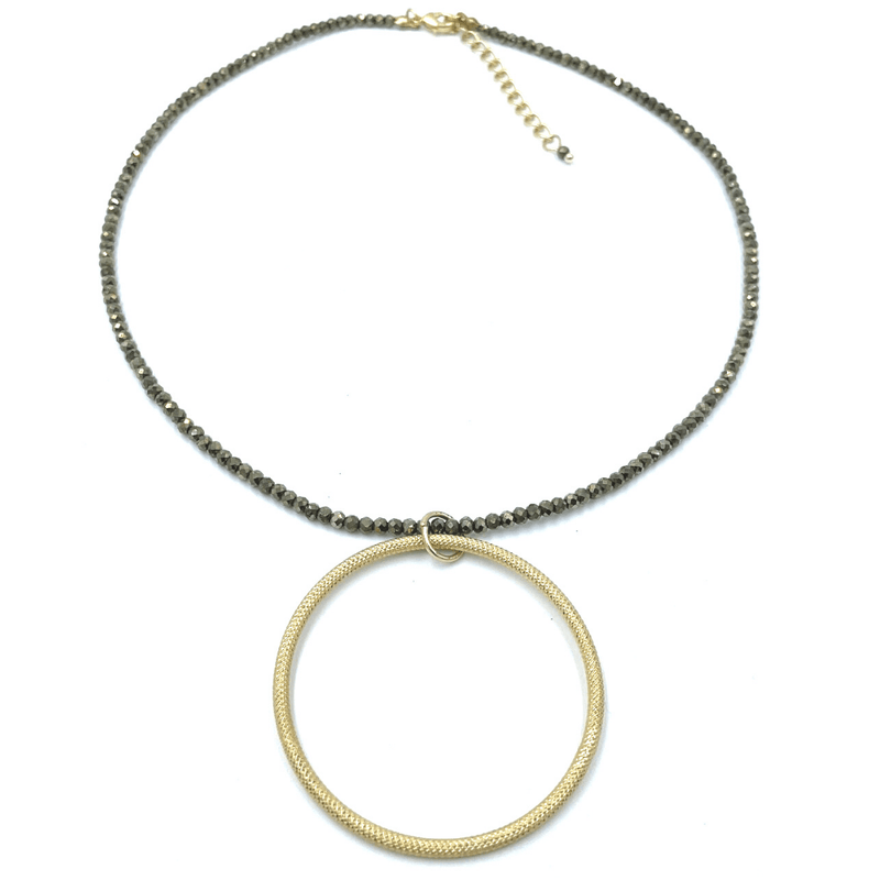 Erin Gray Circle of Love on Pyrite Necklace