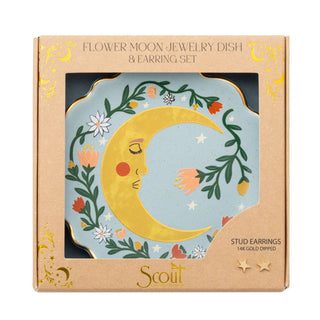 Scout Jewelry Dish & Stud Earring Set - Flower Moon/Blue