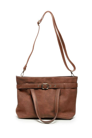 Geneva Medium Sueded Belted Tote Crossbody