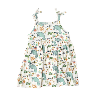 Manatee Summer Sundress Bamboo Kids Clothing