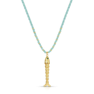 Splendid Iris Rising Tide Fish Pendant Necklace